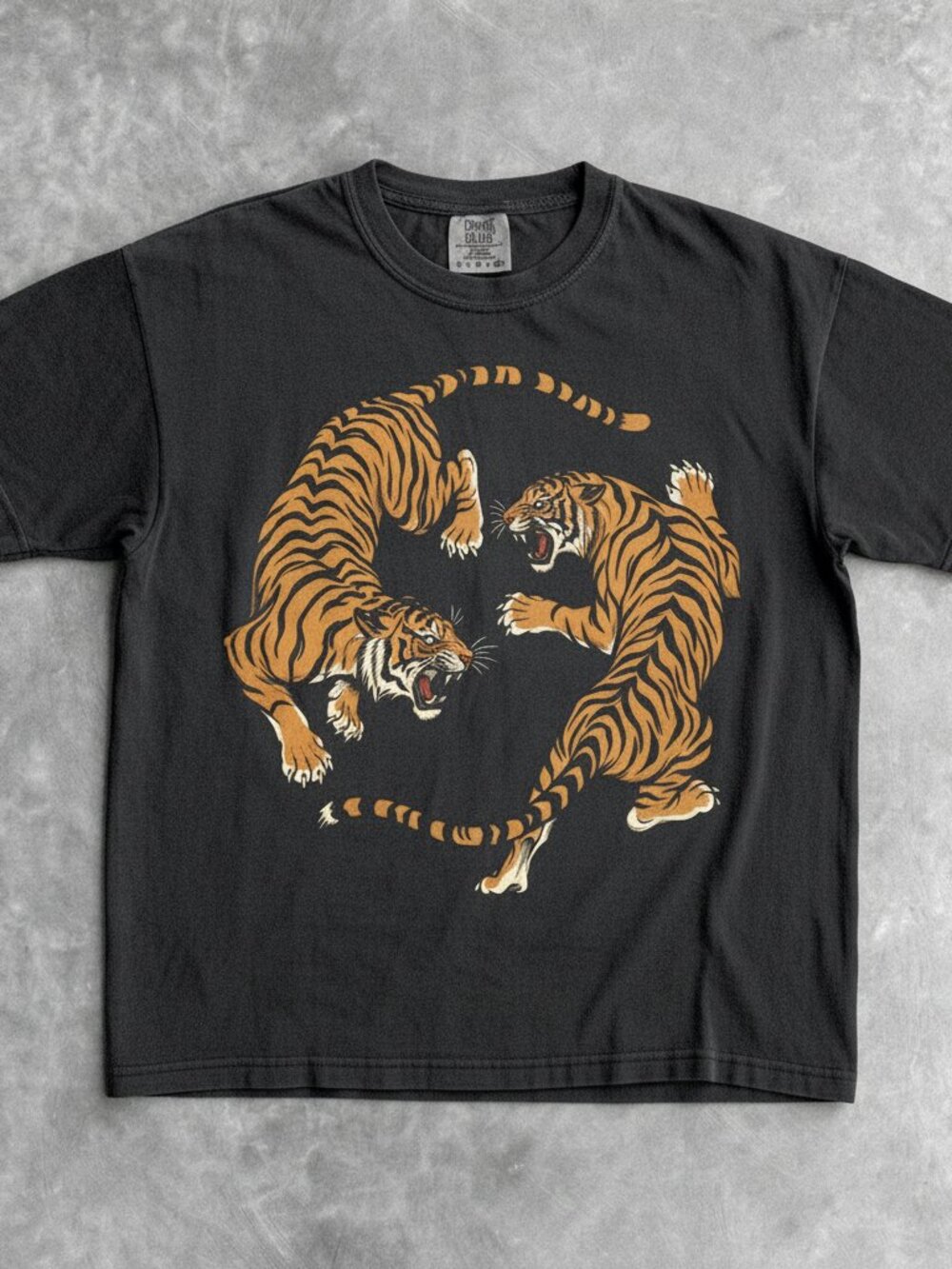 Japanese Tiger Fight Vintage Graphic Tee | Retro Streetwear Shirt